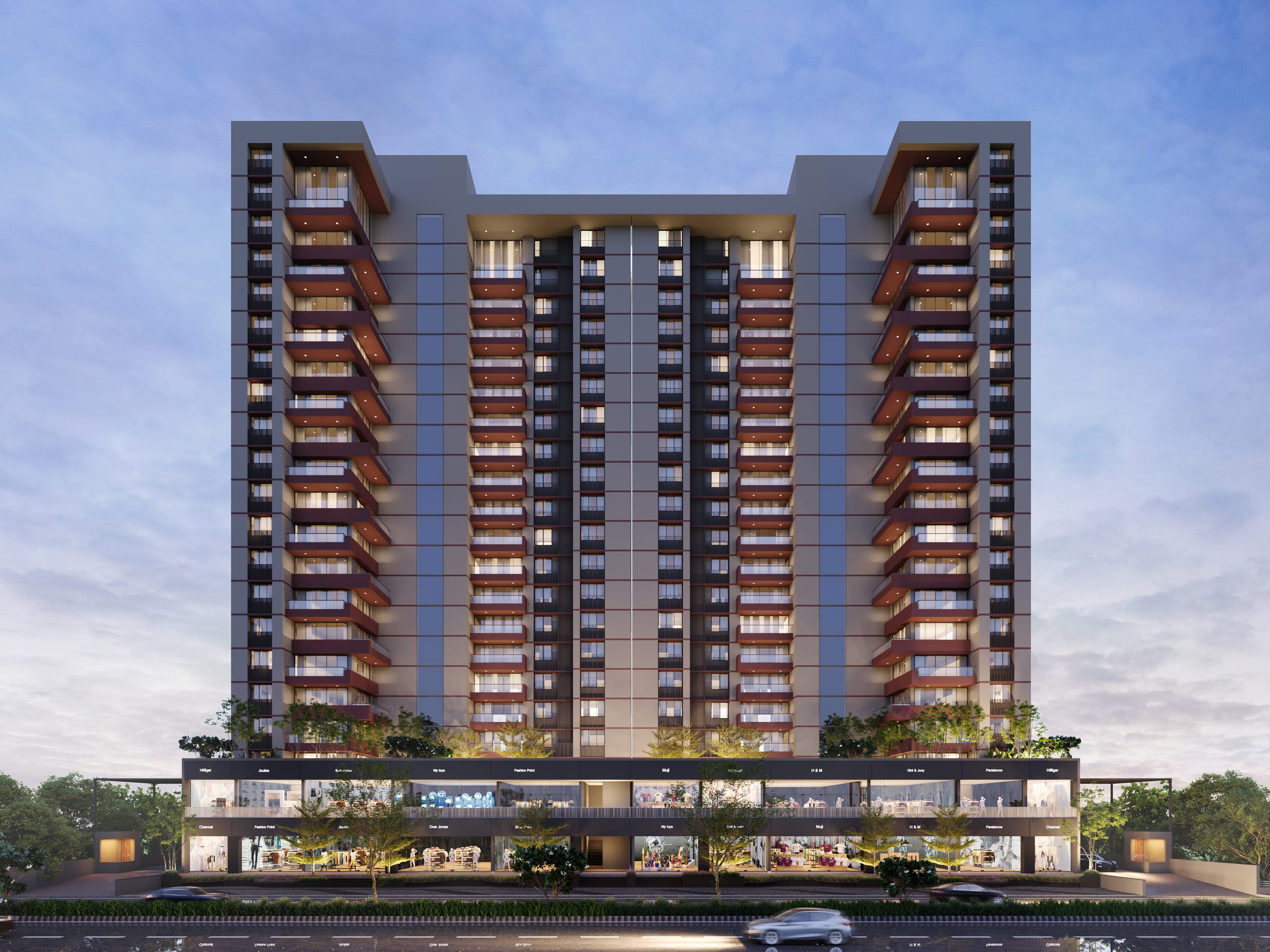 Swarnim Greens — exterior dusk 02