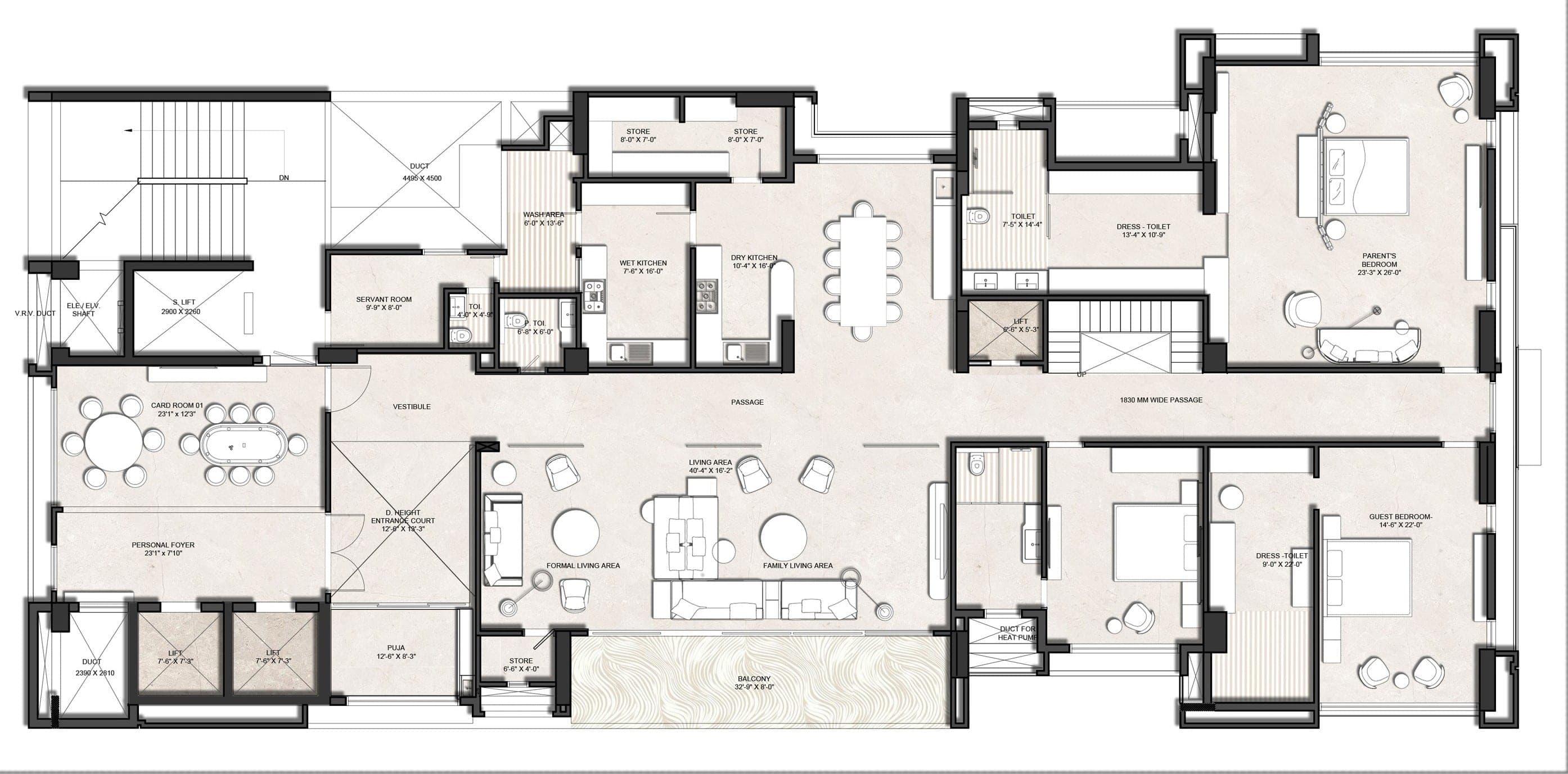 Ahmedabad Residence Study — lower floor